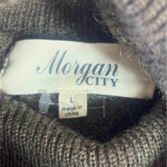 Morgan City Cashmere Blend Turtleneck Sweater Womens Large Brown New WOT - Picture 5 of 7